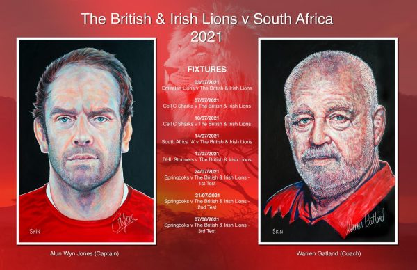 Prostate Cymru are pleased to announce that Welsh artist Art By Skin has painted British and Irish Lions Captain, Alun Wyn Jones, and Coach, Warren Gatland, to help raise money for Prostate Cymru.